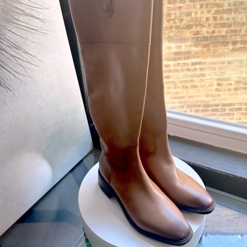 🌸SAM EDELMAN🌸 Drina Ath Whisky Almond Toe Knee High Riding Boots Size: 6 - Picture 9 of 16